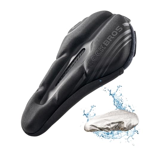 Coussin de Selle de Vélo ROCKBROS en Silicone Souple Confortable Noir Taille XL