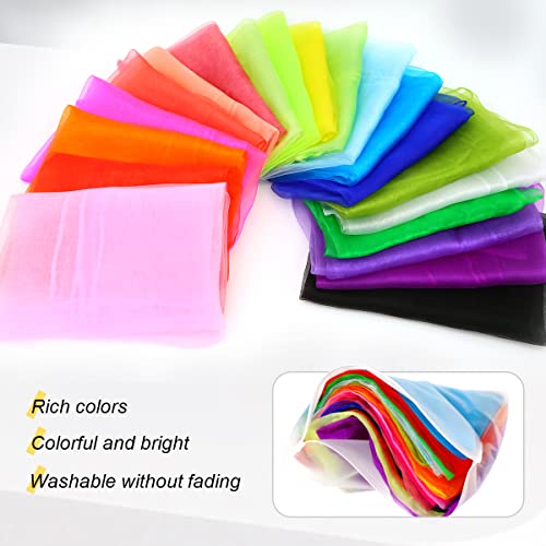 Luriseminger 30 Stück Jongliertücher, Bunte Tücher in 15 Farben, Tanz Tücher für Babys Kinder und Erwachsene - 60 x 60cm – Bild 6