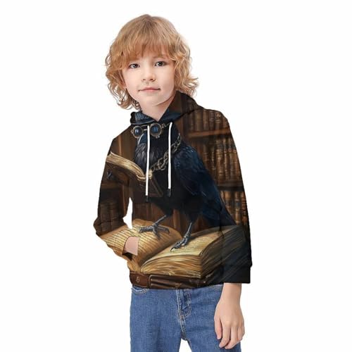 Sweat à capuche steampunk corbeau ado 13-15 ans décontracté - 2