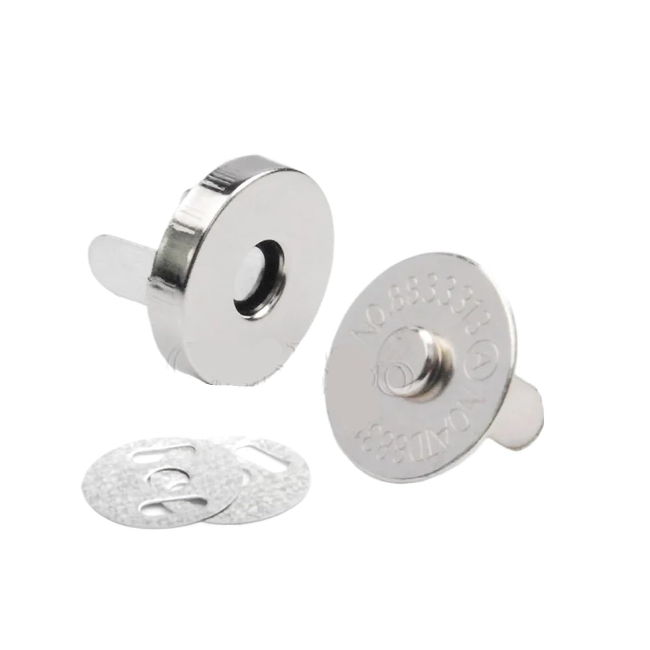 Njiezhao 18Mm Silver Magnetic Press Studs 50Sets Sewing Magnet Button Magnetic Snaps Clasp Fasteners Closures For Handbag Bags Diy Craft(18Mm Silver)