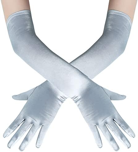 Gants Longs En Satin Opera Party Années 20, Extensibles, Taille