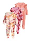 NEXT Bebés niña Pack de 3 Pijamas Tipo Pelele con Cremallera bidireccional para bebé Autumn Fruit 3 Meses-6 Meses