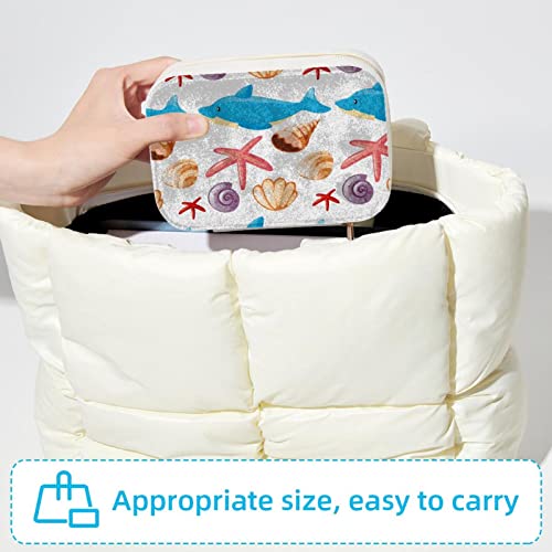 Boîte à bijoux portable dauphins avec compartiments de rangement pour bagues - 6