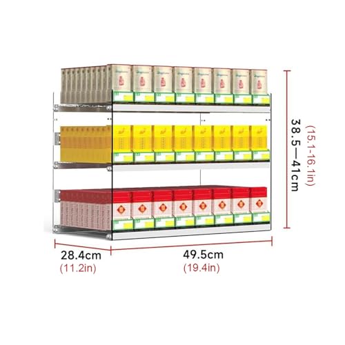 Expositor de cigarrillos de pared transparente y organizador automatico para comercio 54cm 3
