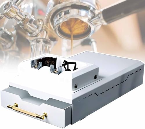 Automatic Espresso Grounds Cleaning Machine,Commercial Electric Coffee Portafilter Cleaner,for Restaurants Bars White (White)