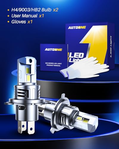 Image of AUTOONE Upgraded H4 /9003 /HB2 Light Bulbs, 32000LM with Fan, H4 Fog Bulb Halogen Replacement, 6500K White Quick Installation, Pack of 2
