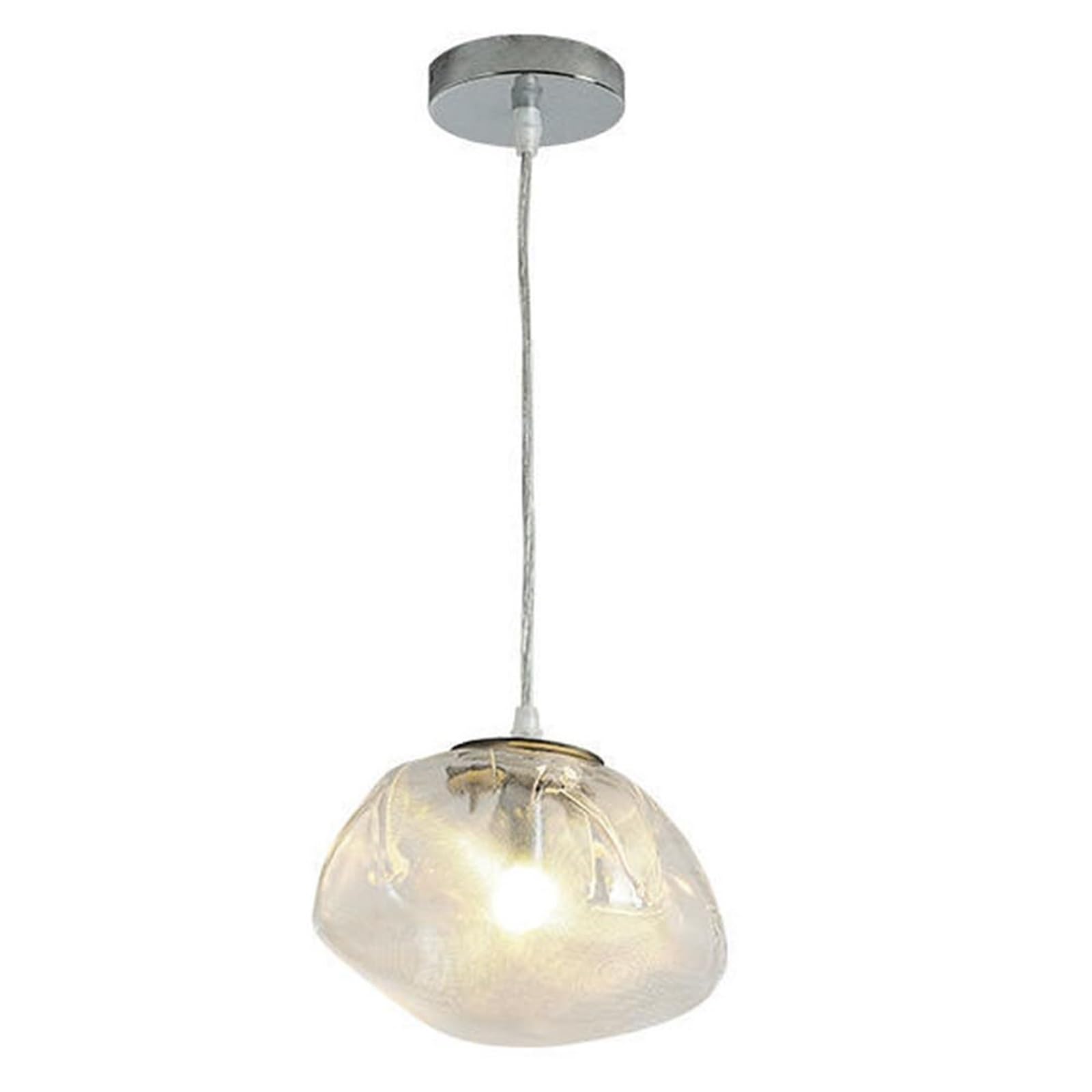 KHUKHU Creative Cloud Glass Pendant Light Fixtures Mid Century Art Glass Chandelier for Living Room, Bar, Dining Room, Stairs Interior Decorative Light(Clear,20cm)
