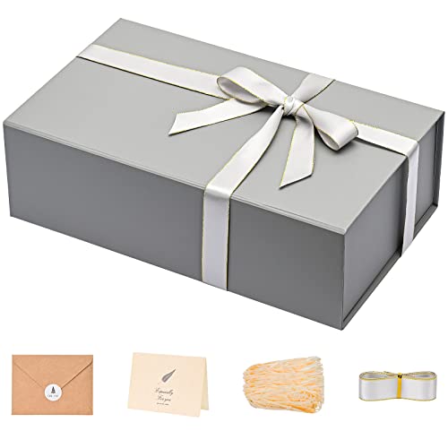 LIFELUM Extra Large Gift Box,13.85 x 8.35 x 4.45 with Magnetic Lid for Presents with Ribbon, Card, Shredded Paper Filler Valentine's Day,Christmas, Holidays, Birthdays