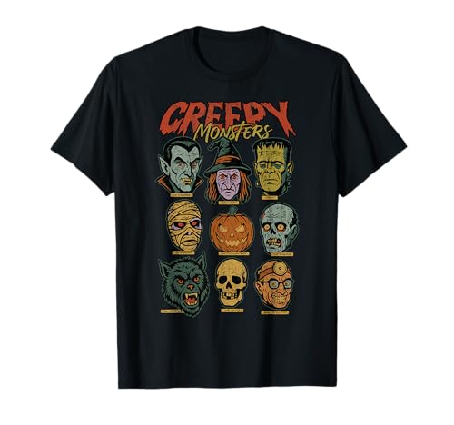 Halloween Niños espeluznantes Monstruos Momia Esqueleto Frankenstein Camiseta