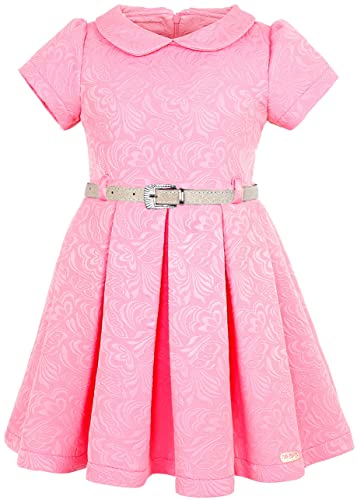 Lilax Little Girls' Flocked Occasion Dress with Shimmer Belt2