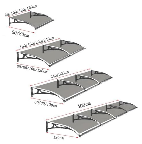 Auvent de porte transparent anti pluie pour garder votre entrée au sec - 8