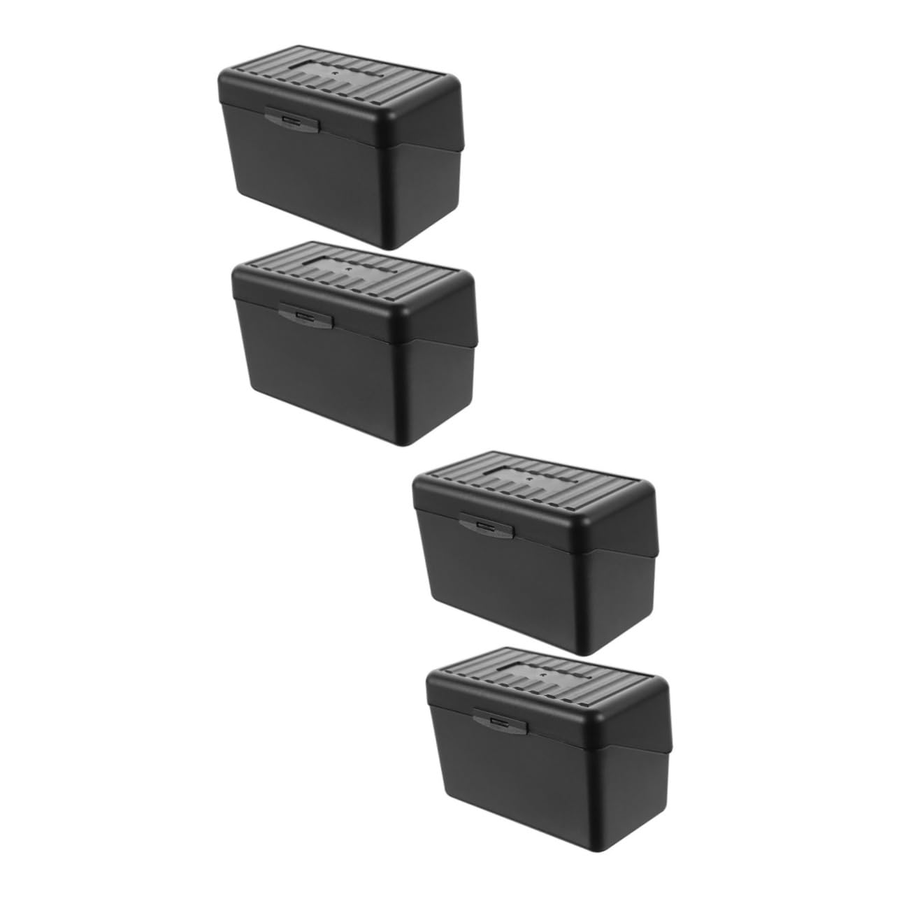 Uonlytech 2 Set Scatola Di Stoccaggio Dei Biglietti Da Visita Indice Astuccio Contenitori Porta Tessere Per Ufficio Titolare Del Biglietto Da Visita Pp Nero 2 Pezzi * 2