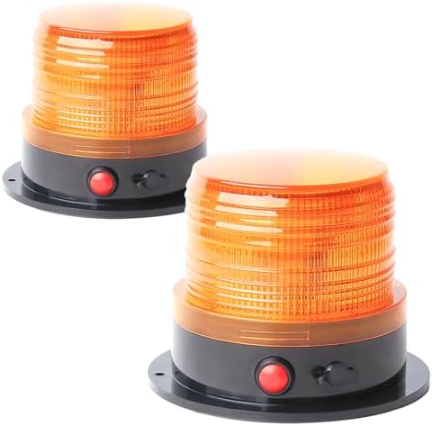 BooYu 2-Pack Rechargeable LED Strobe Light Bars - Magnetic Base, 5 Flash Modes For Trucks & Emergency