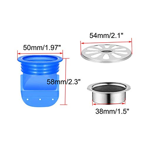 Sydien 2 Pack Adjustable Silicone Drain Backflow Preventer Sink Floor Drain Trap One Way Valve for Pipes Tubes in Toilet Bathroom (40-45mm hole,65mm Depth) - Thumbnail 2