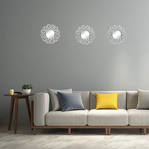 Kelly Miller Small Round Decor Wall Mirrors Set of 3 Home Accessories for Bedroom, Living Room & Dinning Room (BM005)