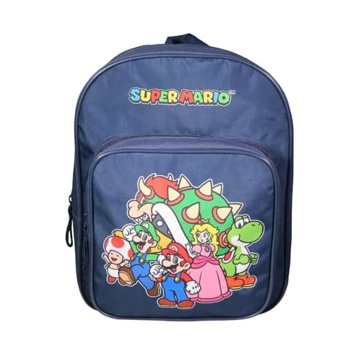 Mochila de 31 cm con Bolsillo para guardería Super Mario Azul