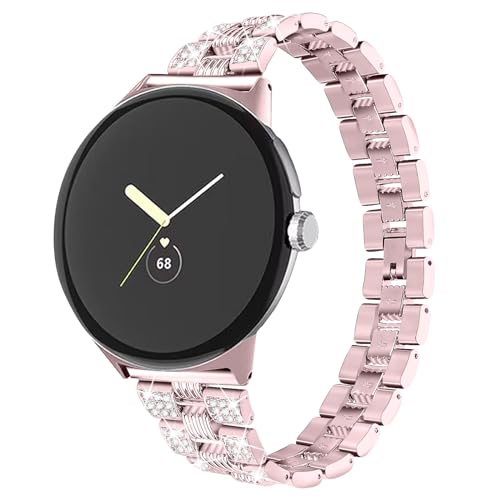 MVRYCE kompatibel mit Google Pixel Ersatzarmbänder, 140–203 mm (5,5–8,0 Zoll), Ersatzzubehör, Armbänder für Damen, für Google Pixel Watch 2022/Google Pixel 2 Watch 2023 (Rosa)
