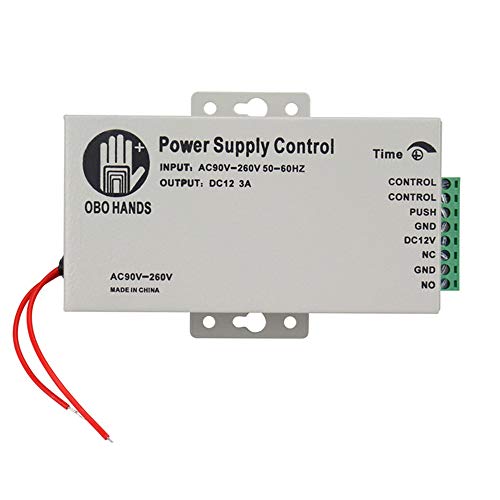 OBO HANDS 12V 3A Zutrittskontrolle Stromversorgung Schalter Zeitverzögerung Einstellbar AC90V-260V Eingang NO/NC Ausgang für Video-Türsprechanlage/Gegensprechanlage/Elektrolok