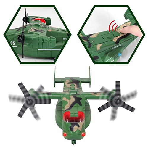 Joyin Military Vehicles Toy Set Including Friction Osprey Helicopter, Armored Car, Military Camp, Military Boat, Motorcycle, Army Men Figures And Weapon Gear Accessories For Combat Imaginative Play #TOP1