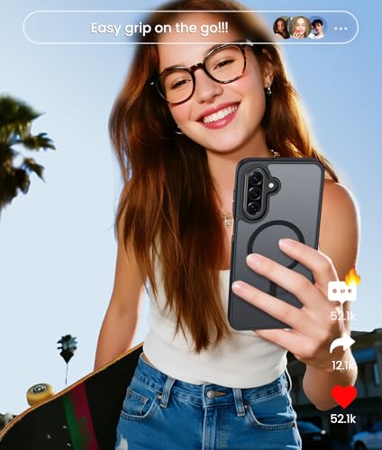 FNTCASE für Samsung Galaxy A17 5G Hülle: A17 A16 A26 Magnetische Handyhülle mit 1 STK Panzer Schutz Glas Matt Hüllen Robuste Stoßfeste - Militärische Klasse Fallsicher Anti-Fingerabdruck Schutzhülle