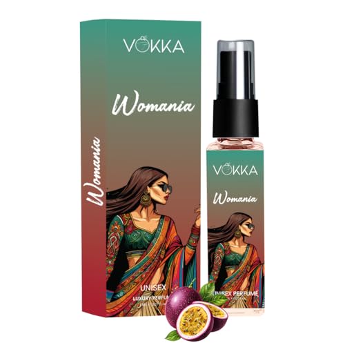 Image of VOKKA Pocket Perfume Womania 8ml | Luxury Long Lasting Perfume for Woman | Signature Scent with Fruity Floral Notes | Eau de Parfum | Saffron, Passionfruit, Peony, Musk, Oakmoss | Travel Friendly