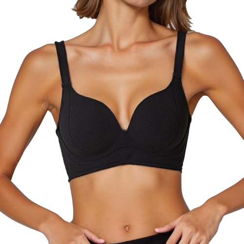 Soutien-gorge confortable noir taille 42D pour t-shirt et maintien optimal