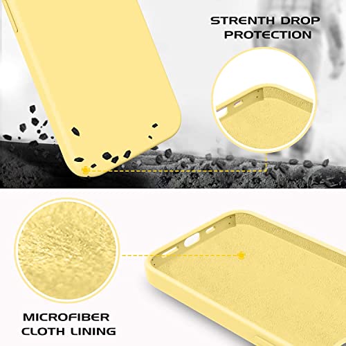 Image of MIDOS Back Cover Compatable with iPhone 13 Liquid Silicone Case Full Protection Shock Proof Back Cover for iPhone 13 (Yellow)