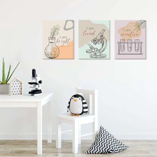 Image of CHDITB Chemical Science Art Print For Classroom, Boho Funny Chemistry Motivational Poster Set Of 6(8x10inch) Middle School Science Explore Canvas Framed Wall Art For Laboratory Lab Library Decor