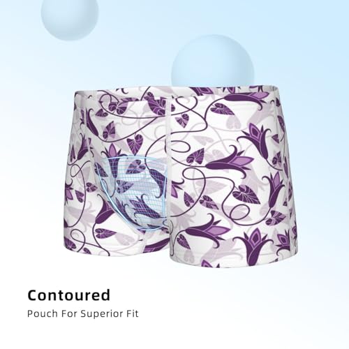 Boys' Cotton Boxer Brief Soft Underwear-Violets Flowers4