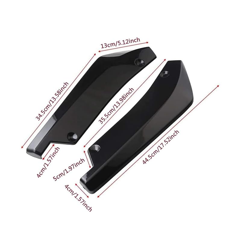 2 Pezzi Auto Posteriore Labbro Angolo Splitter per MG MG3 Full Hybrid 2024, Diffusore Per Spoiler Per Paraurti Posteriore,A/Black