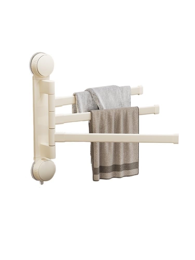YAOHY Wall Mounted Clothing Rack for Hanging Clothes, Suction-cup Type Drying Rack, Hidden Space Saver Garment Racks for Indoor Outdoor Bathroom Balcony(White,3 strokes)