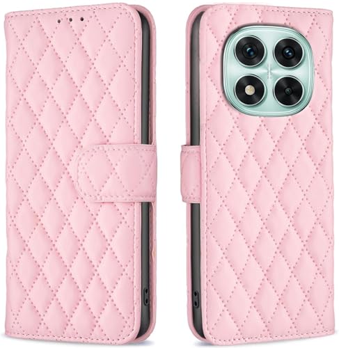 Image of ClickCase for Redmi Note 15 Pro 5G Puffer Bubbly Soft Faux Leather Back Case Magnetic Wallet Flip Cover for Redmi Note 15 Pro 5G (English Pink)