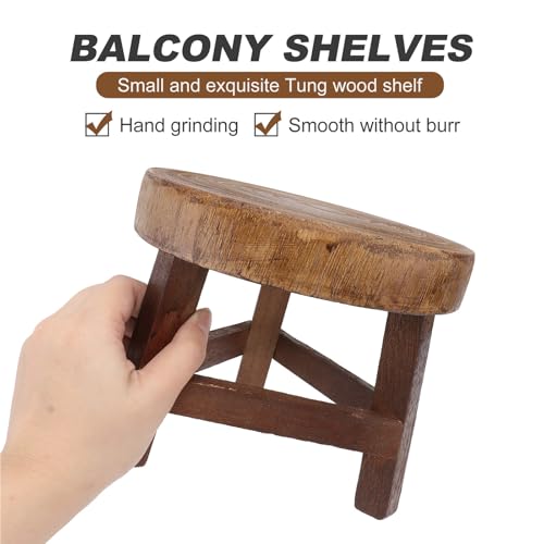 Support à Plantes en Bois Marron CRAFTHROU Tabouret pour Pot