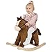 Rock My Baby Rocking Horse, Dark Brown Horse Rocker for Toddlers 18M+, Plush Ride on Horse Toy with Realistic Sound,Soft Stuffed Filling, CPC Certified