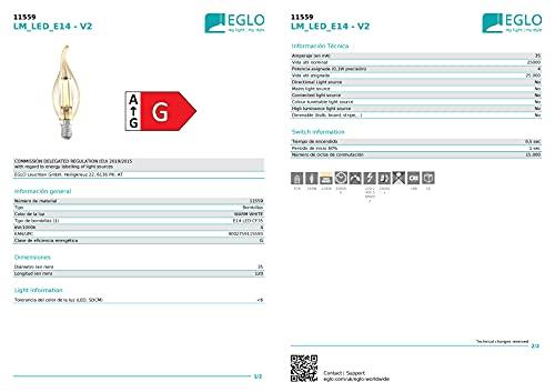 Eglo cf37 11559 una Lampadina LED E14, 4 W