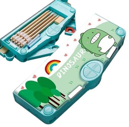 Plastic Kids Pen & Pencil Box-Suitcase Style Password Lock Pencil Case,Multi-Layer Pencil Box for Kids,Boys,Girls,Stationary Organizer Case for Kids