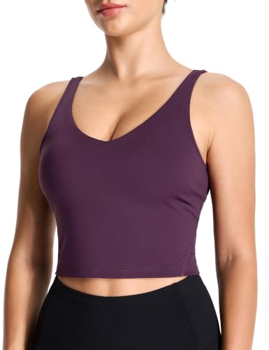 Image of THE GYM PEOPLE Womens' Sports Bra Longline Wirefree Padded with Medium Support
