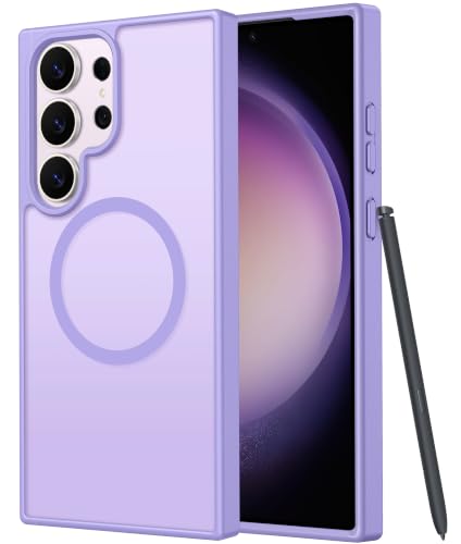 Image of FNTCASE for Samsung Galaxy S23 Ultra Case: [Fit for Magsafe] Magnetic Translucent Matte Anti-Fingerprint Cell Phone Cover Military Grade Shockproof Protective Case
