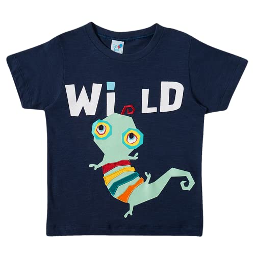 Camiseta Manga Curta, Tip Top, Meninos, Marinho, 1