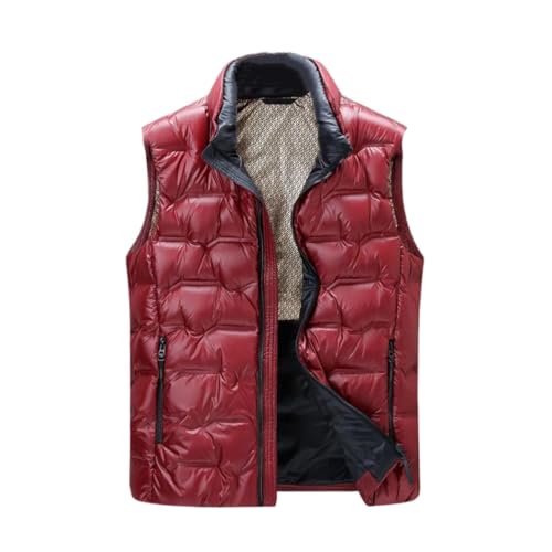 Men's Winter Down Vest Jacket Thick Warm Duck Down Padded Gilet Lightweight Sleeveless Coat Casual Outdoor Travel