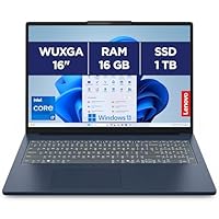 Lenovo IdeaPad Slim 3 16IRH10 - Ordinateur Portable 16'' WUXGA (Intel Core i7-13620H, RAM 16Go, SSD 1To, Intel UHD Graphique, Windows 11 Home) Clavier AZERTY Français - Bleu