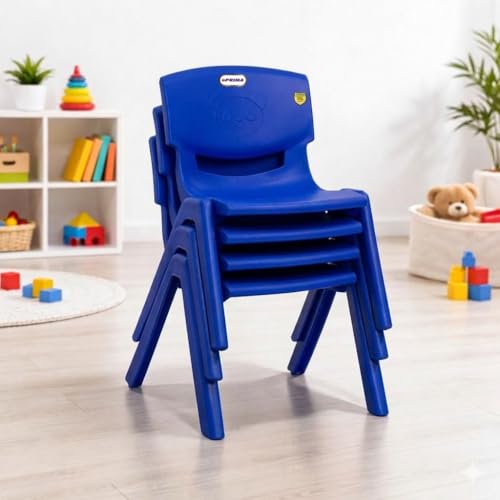 Image of Prima Baby Plastic Chair 120 Set of 4 |Strong Durable and Comfortable with Backrest for | Kids | Study | Play for Home /School /Dining for 2 to 6 Years Age, Blue Color