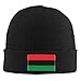 African American Flag Red Black and Green Unisex Four Seasons Knitted Hat Winter Warm Hats Hats for Men Women One Size