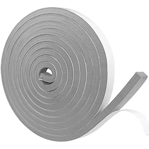 Self Adhesive Foam Strips, 12mm(W) x 12mm(T) X4m(L) Closed Cell Foam Tape Grey, Weather Stripping Foam Seal Strip for Door Seal, Window Insulation, Anti-Collision, Soundproof, Shockproof, Gap Sealing Cover