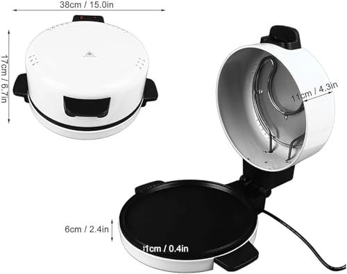 12 Inch Electric Pizza Oven Countertop, Pizza Cooker with Temperatures Control, Non-Stick Plate & Dual Heating, Fast Indoor Maker for Crispy Crust, Pancakes, Quesadillas, Roti & Arabic Bread - Image 6