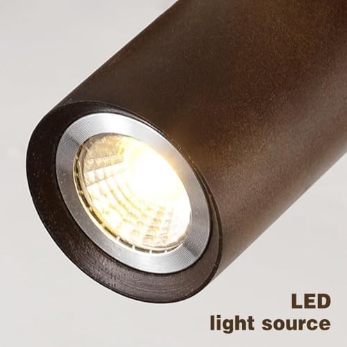 Adjustable LED Spotlights with Wooden Base - Modern Ceiling Light Fixture for Hallway, Kitchen, Gallery Art Display & Track Style Directional Accent Lighting