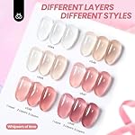 beetles Gel Polish Whispers of Love Jelly Gel Nail Polish Set - 6 Colors Milky White Nude Pink Neutral Sheer Translucent Soak Off UV Gel Nail Kit, Nail Concealer for Salon DIY Manicure Gift for Women - Image 2