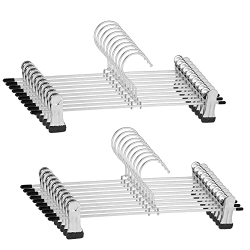Perchas para Pantalones FRIUSATE 20 Pcs Perchas para Pantalones Faldas con Clip, Perchas de Pinzas para Pantalones 30cm Faldas Calcetines Perchas...
