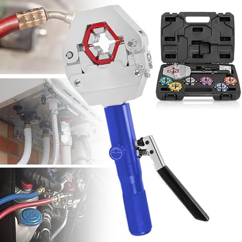 Engarzador de manguera de A/C manual con mordazas de 3/8 a 7/8
