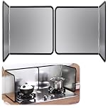 Wuciray Stove Splatter Guard for Cooking Cooker Splash Guard Foldable Kitchen Oil Splash Guard Splashback for Kitchen Oil Splatter Guard Hob Splash Guard for Frying Splatter Shield Guard 40cm (Silver)